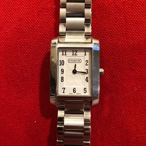 Coach Rectangle Face Silver Watch